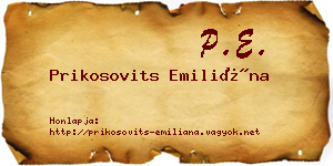 Prikosovits Emiliána névjegykártya